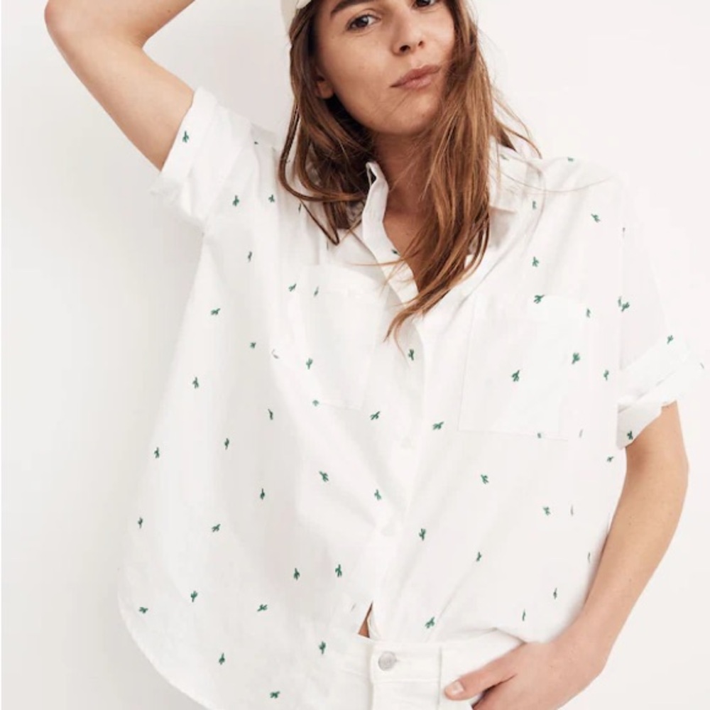 Madewell cactus embroidered shirt